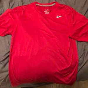 Red nike gym shirt